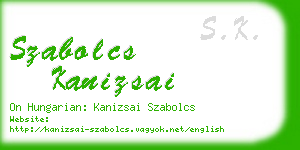 szabolcs kanizsai business card